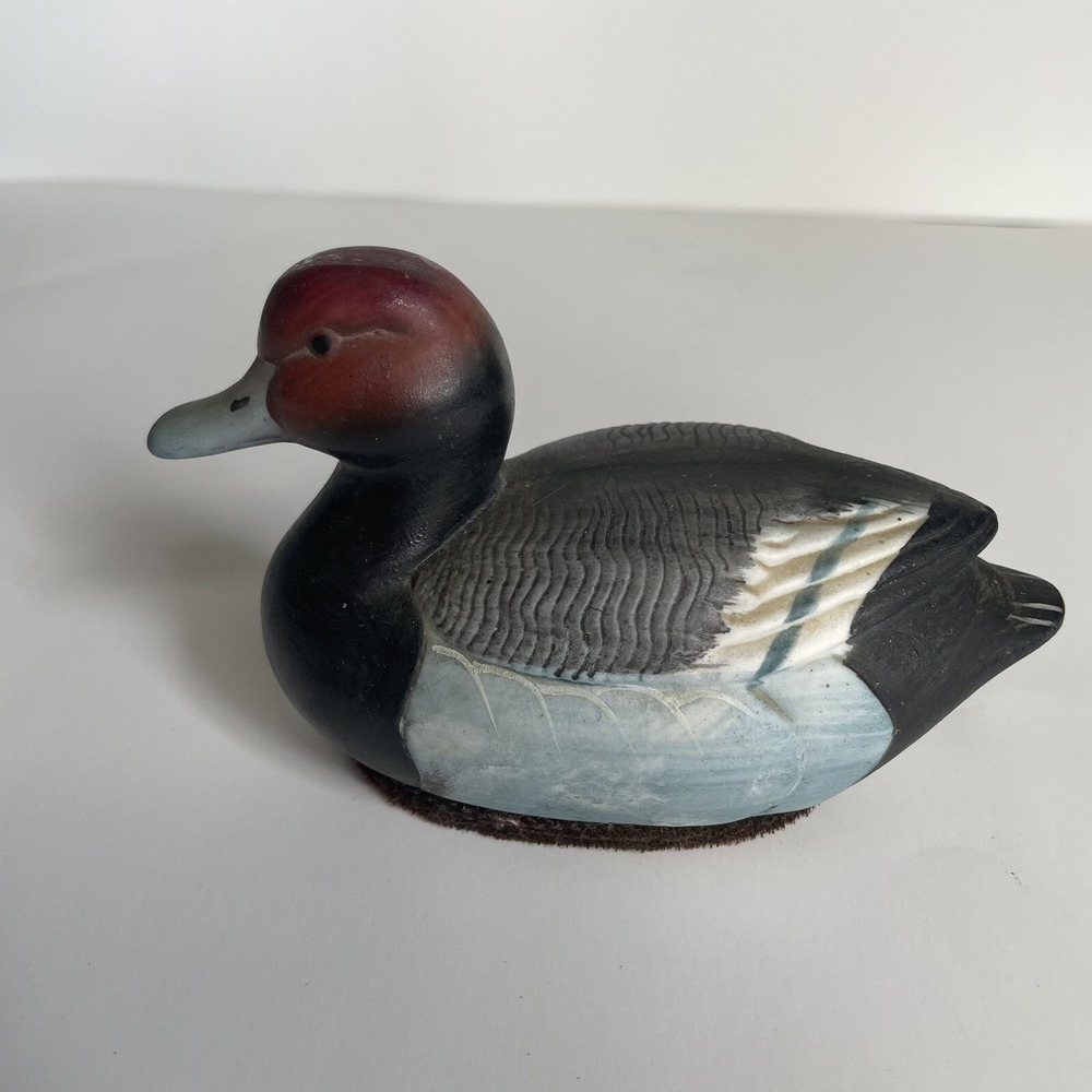 Vtg Ceramic Duck Figurine Jasco R.D. C.‎ Redhead Canvasback Hand Painted